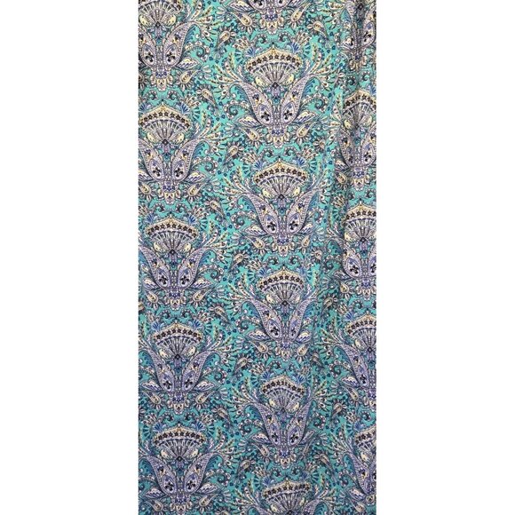 J Jill Fresh Teal Paisley Bottom Back Dress Size Large Viscose - Picture 16 of 16